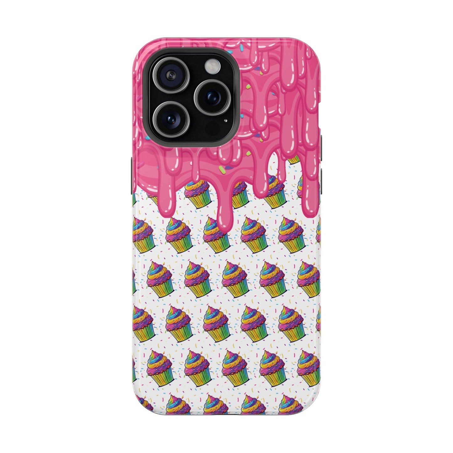 Rainbow Cupcake Phone Case — Magnetic Impact-Resistant Protective Cover