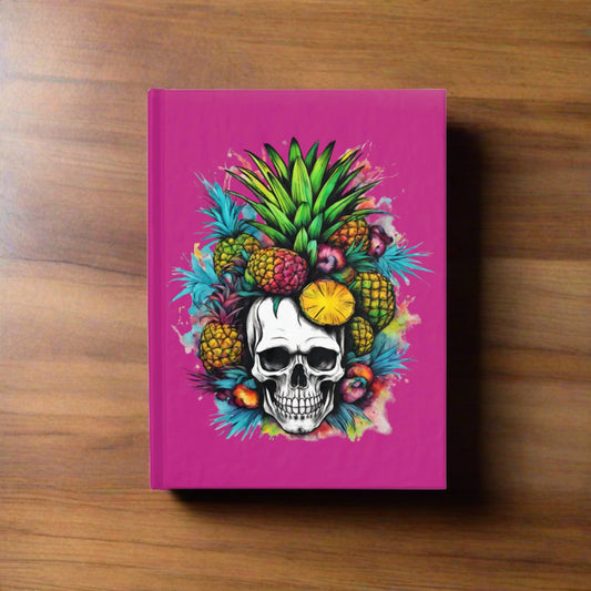 Colorful Mamba Skull on Pink Journal - Blank Tropical