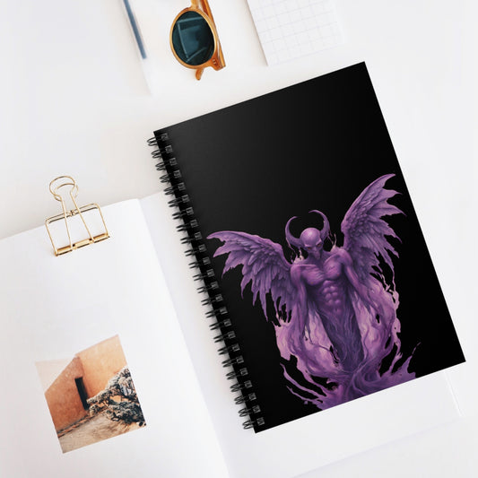 Purple Demon Design Spiral Notebook - Ruled Lines