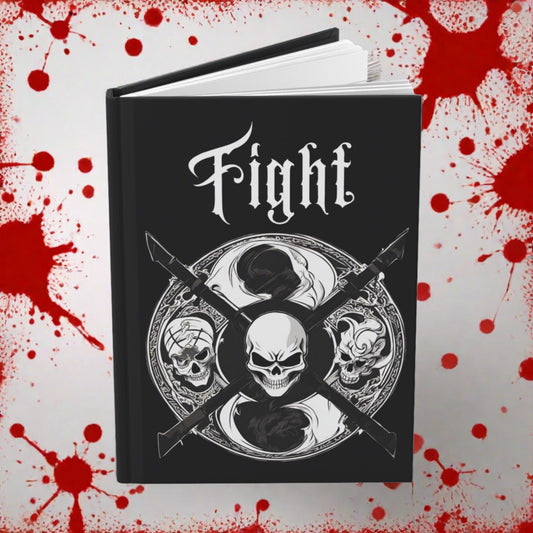 Fight Ninja on Black Hardcover Journal Matte