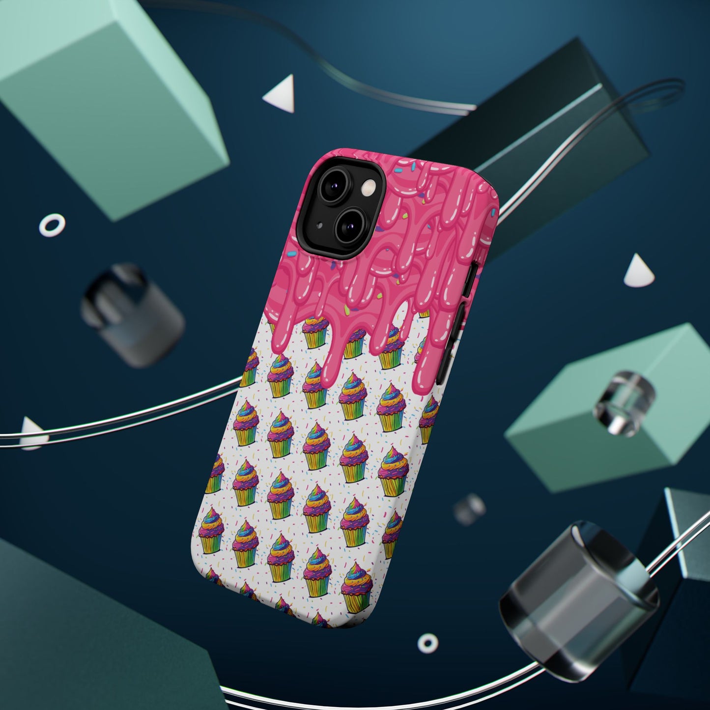 Rainbow Cupcake Phone Case — Magnetic Impact-Resistant Protective Cover