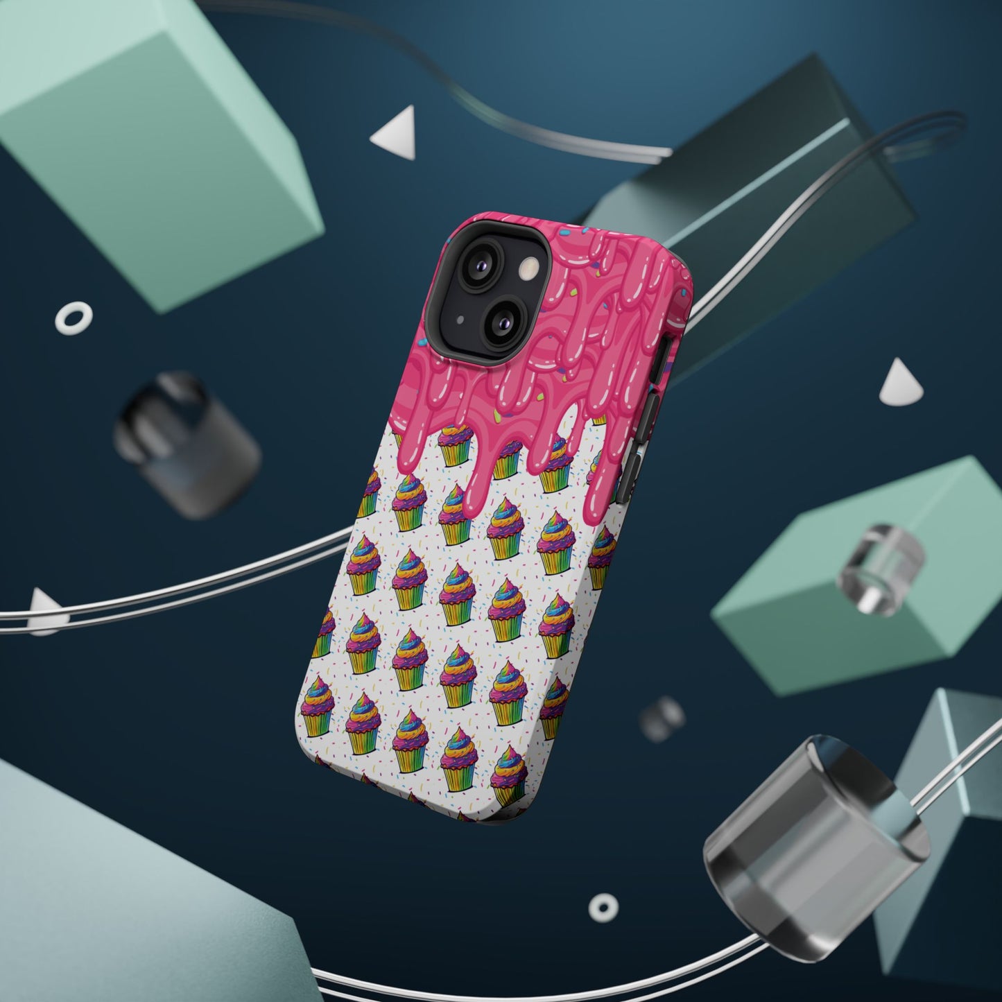 Rainbow Cupcake Phone Case — Magnetic Impact-Resistant Protective Cover