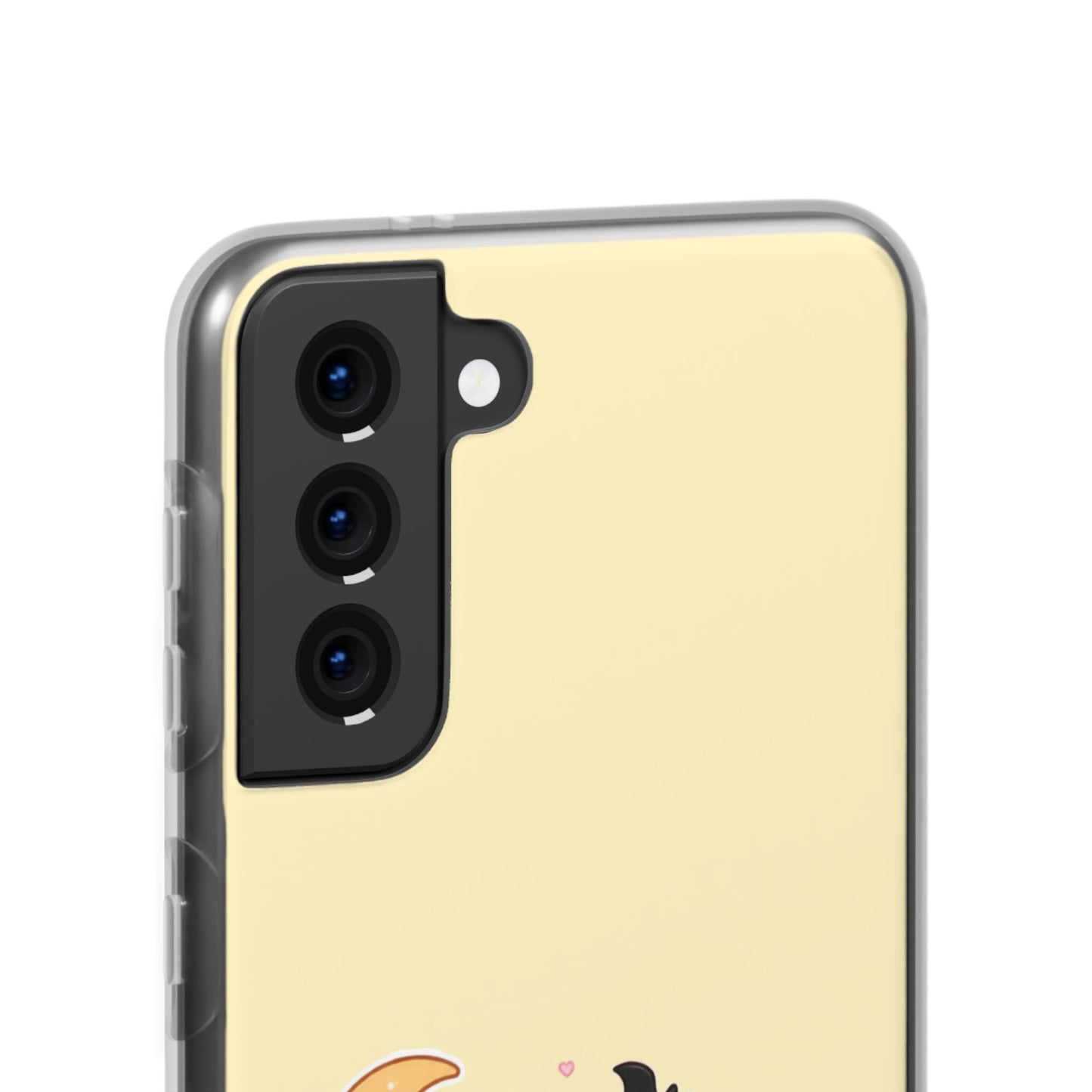 Cute Halloween Black Cat Phone Case — Kawaii Pumpkin & Ghosts Flexi Case