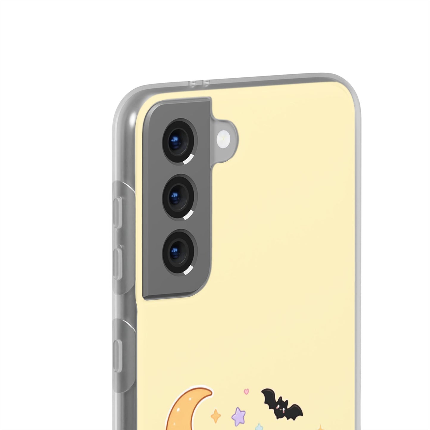 Cute Halloween Black Cat Phone Case — Kawaii Pumpkin & Ghosts Flexi Case