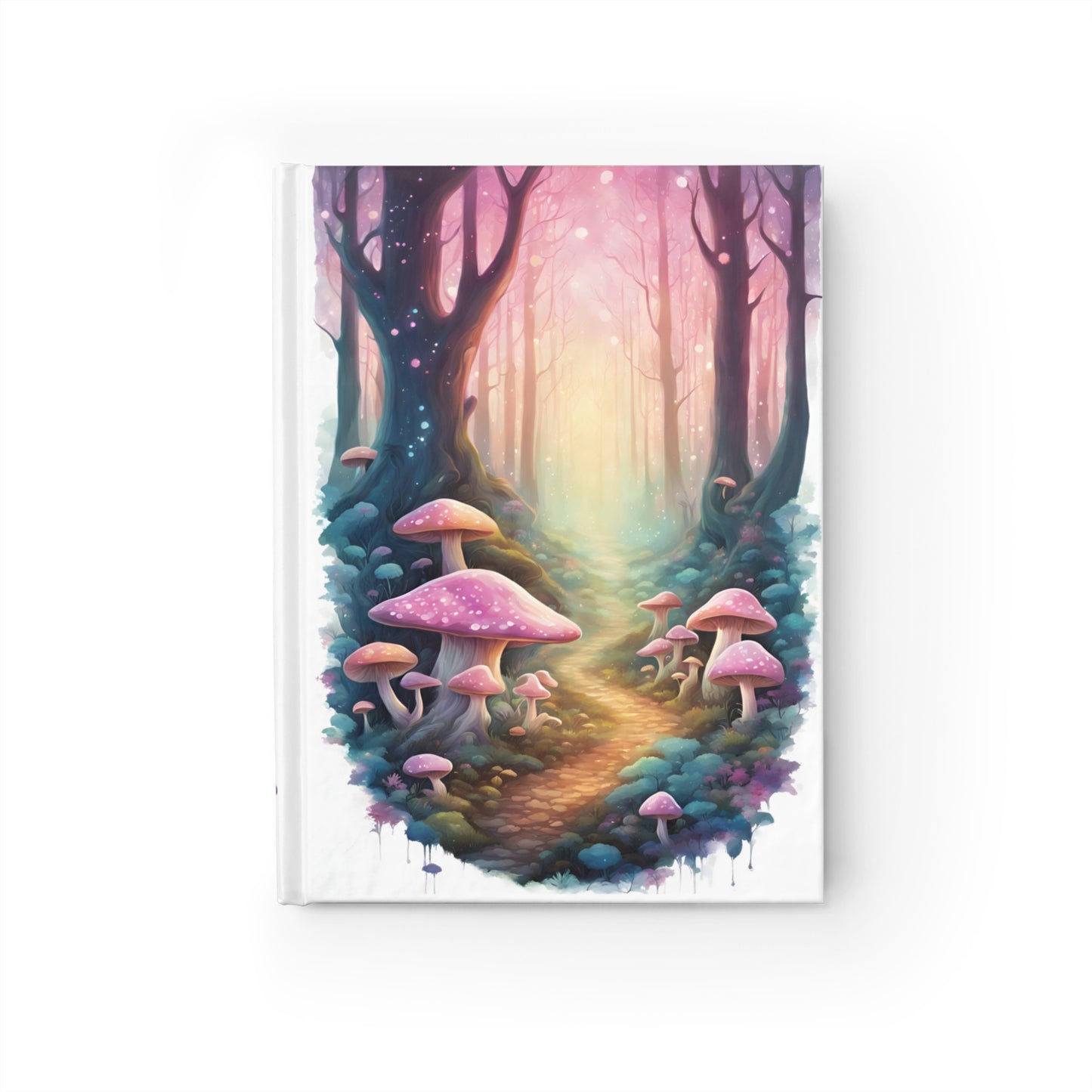 Fantasy Mushroom Forest Journal — Pink Enchanted Path Blank Notebook for Writing & Sketching