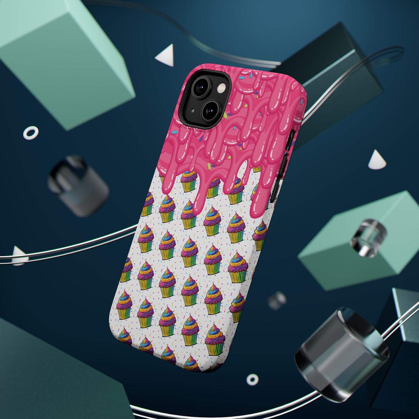 Rainbow Cupcake Phone Case — Magnetic Impact-Resistant Protective Cover