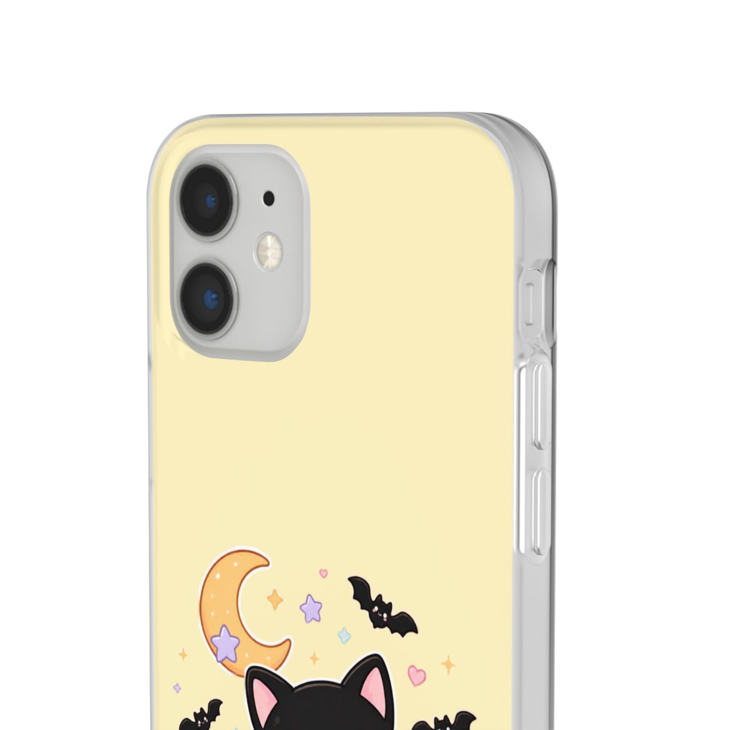 Cute Halloween Black Cat Phone Case — Kawaii Pumpkin & Ghosts Flexi Case
