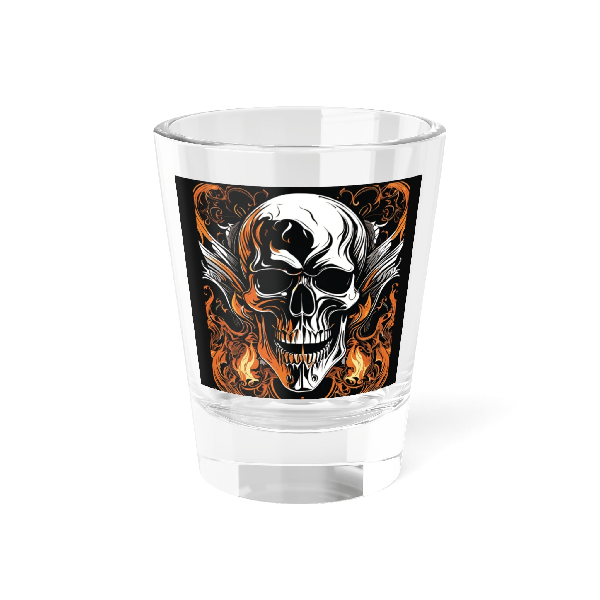 Anitique Flaming Skull Glass high quality Piece