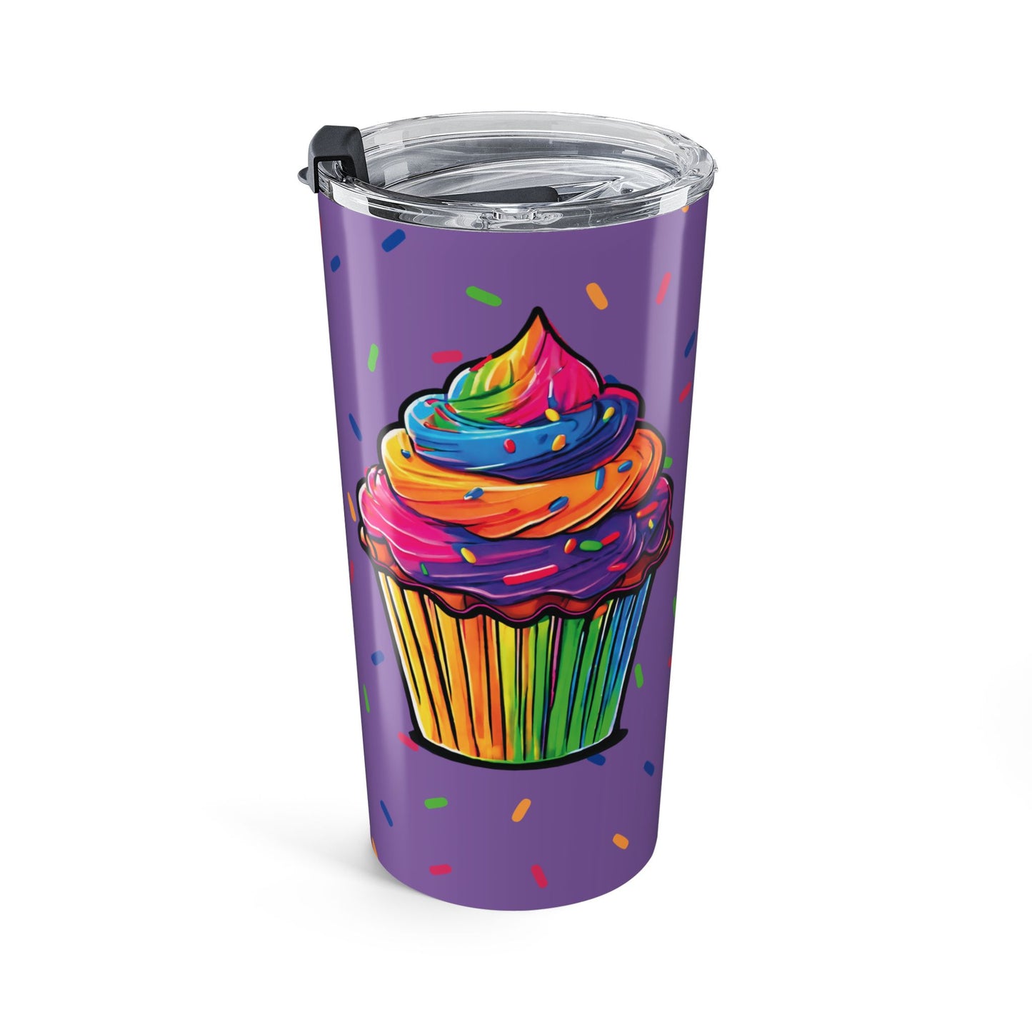 20oz Rainbow Cupcake Tumbler - Insulated Birthday Party Travel Mug