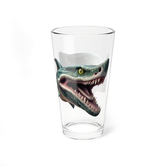 Green Gator Snake Shark Mixing Pint Glass, 16oz