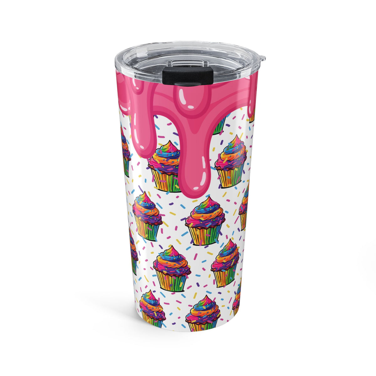 20oz Cup: Rainbow Cupcake Drip Tumbler