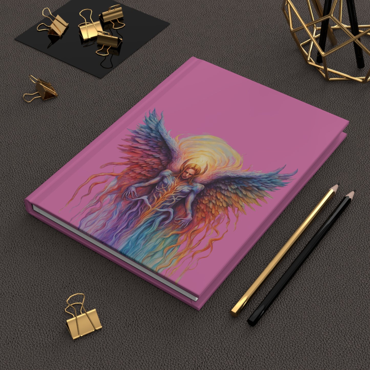Angel on Light Pink Hardcover Journal Matte