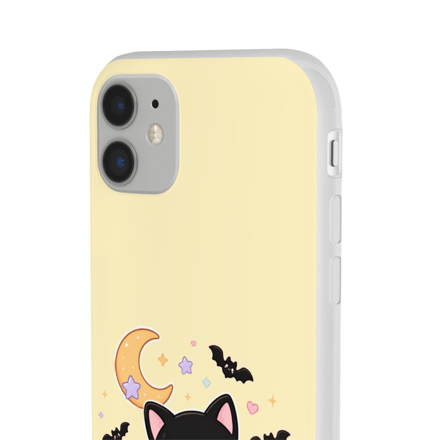 Cute Halloween Black Cat Phone Case — Kawaii Pumpkin & Ghosts Flexi Case