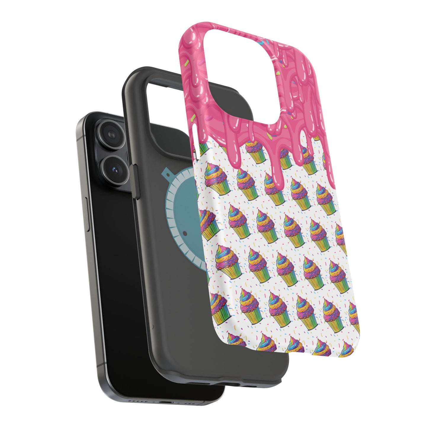 Rainbow Cupcake Phone Case — Magnetic Impact-Resistant Protective Cover