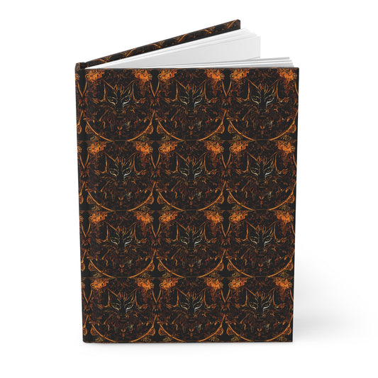 Tribal Wolf on Black Hardcover Journal Matte