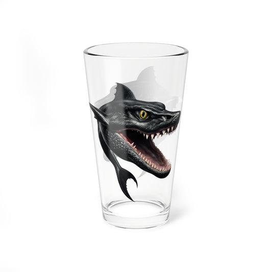 Black Gator Shark Mixing Glass, 16oz Pint Glass