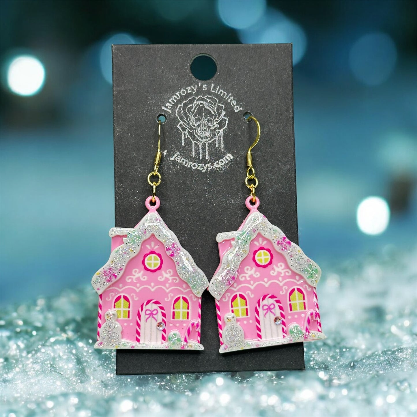 Pink Gingerbread Dream House Earrings – Limited Edition