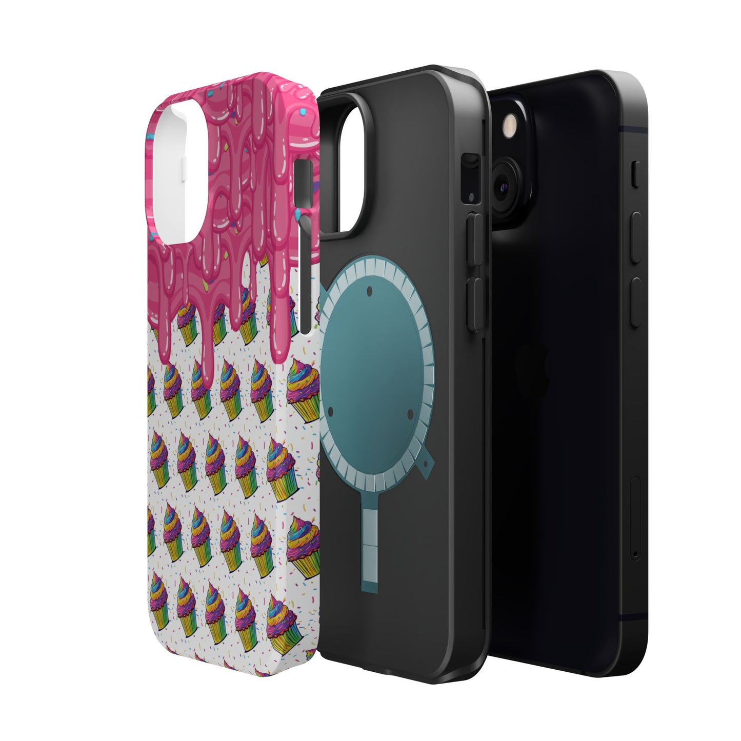 Rainbow Cupcake Phone Case — Magnetic Impact-Resistant Protective Cover