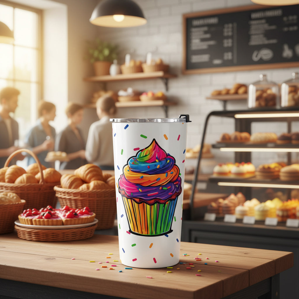 20oz Cup: Rainbow Cupcake Tumbler