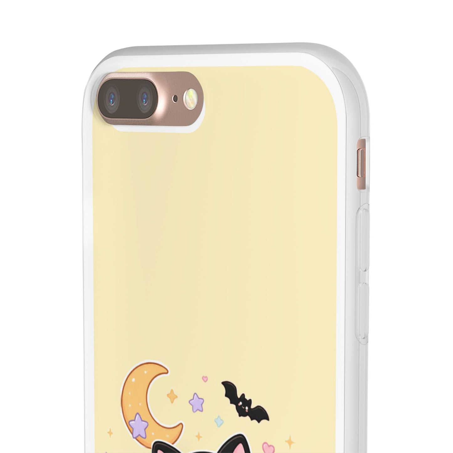 Cute Halloween Black Cat Phone Case — Kawaii Pumpkin & Ghosts Flexi Case