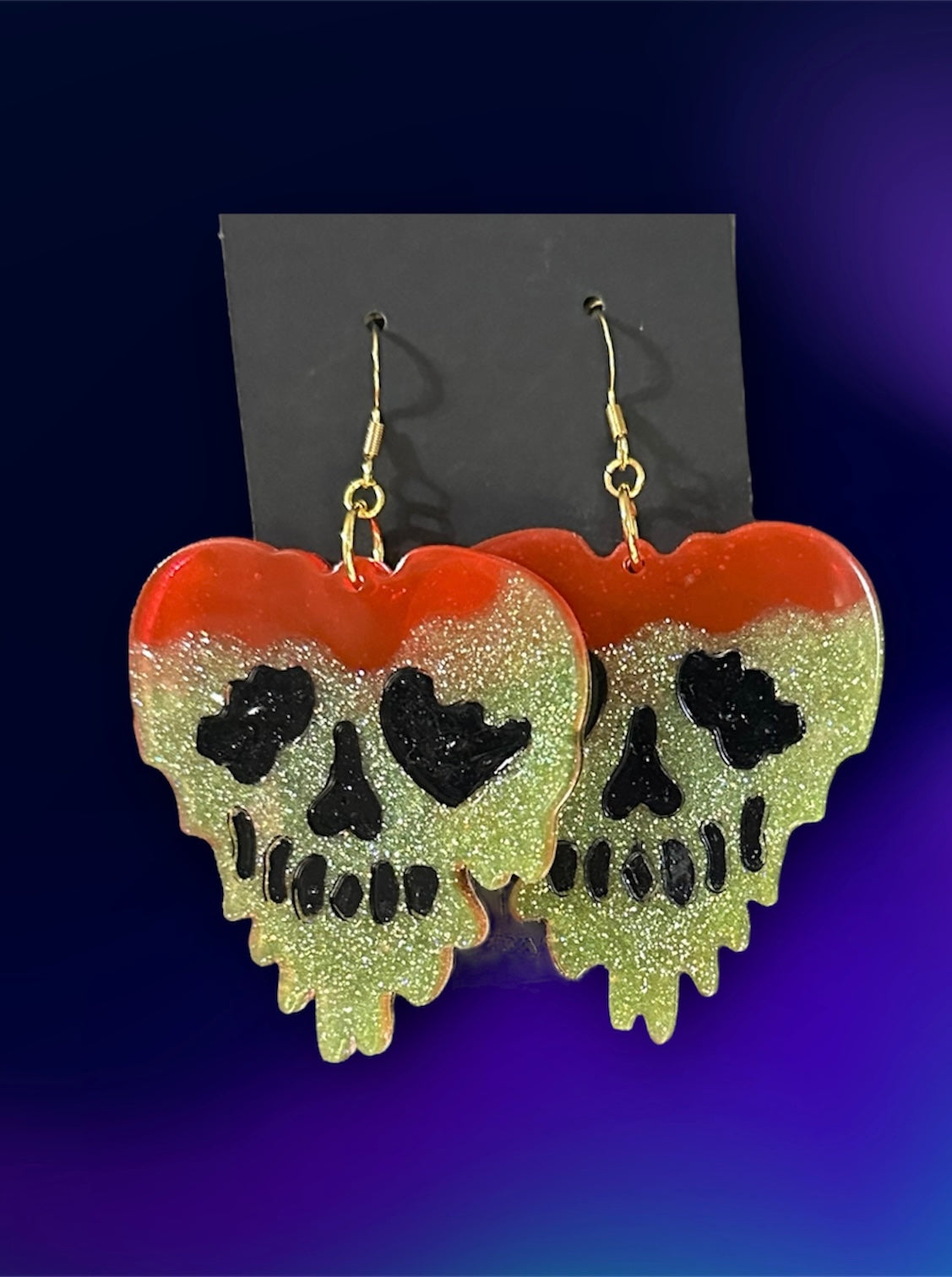 Poison Apple Skull Earrings