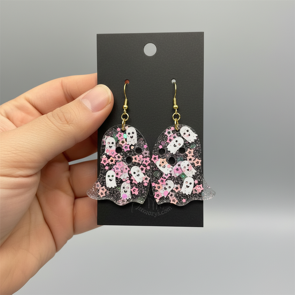 earring on black card