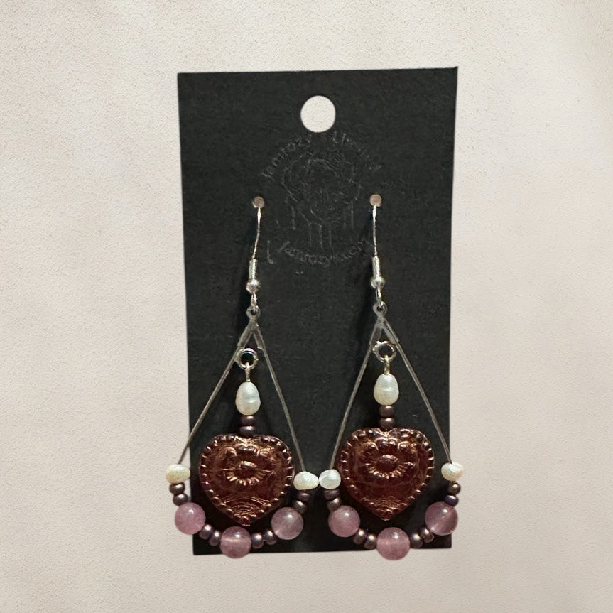 Veil of Quartz & Pearl Earrings
