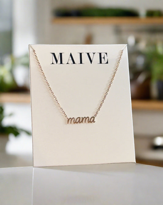 Mama Necklace - Mother's Day Gift: Rose Gold / Mama (Script)